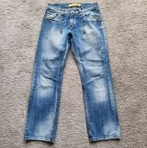 Vtg James Jones Jeans Mens 33x30 Blue Denim Distressed Baggy Hip-Hop Skater Y2K